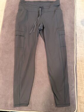 Athleta Black Track Joggers with Cargo Pockets